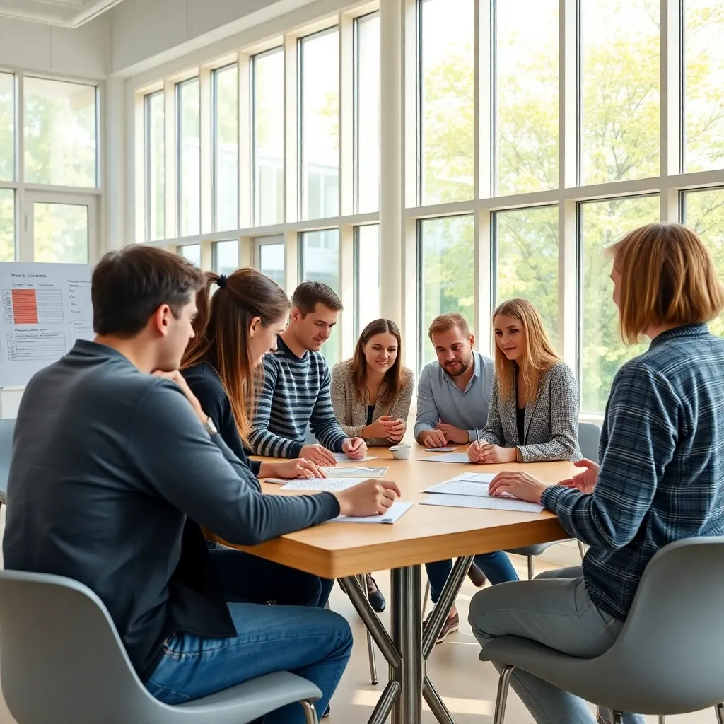 Diverse groep Nederlanders die samenwerkt aan gewoontevorming in een moderne community ruimte